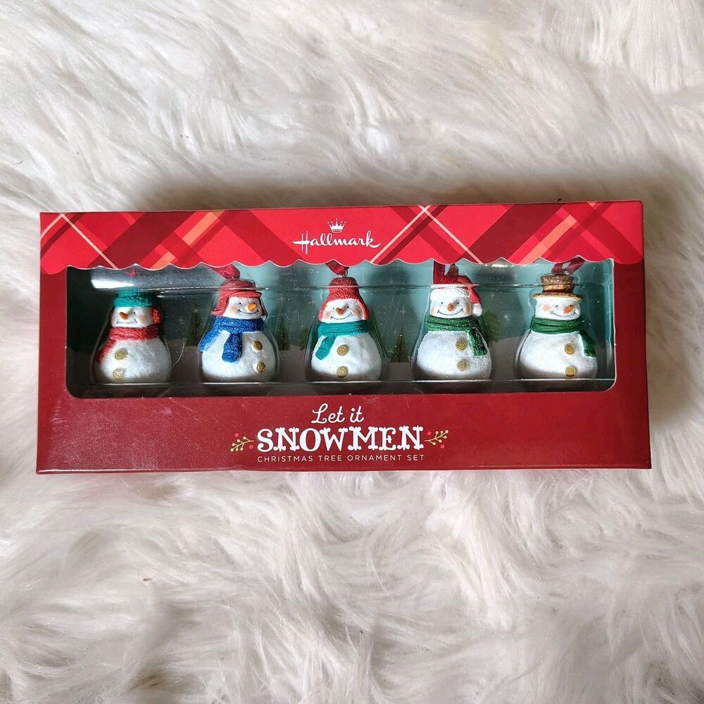 Hallmark-"Let it Snowmen" Snowman Ornament Set NIB